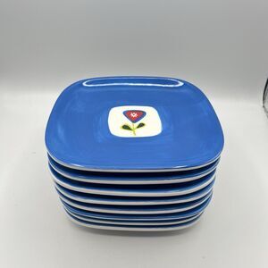 Winston Porter Borgeo Plates Set Of 8 - Blue